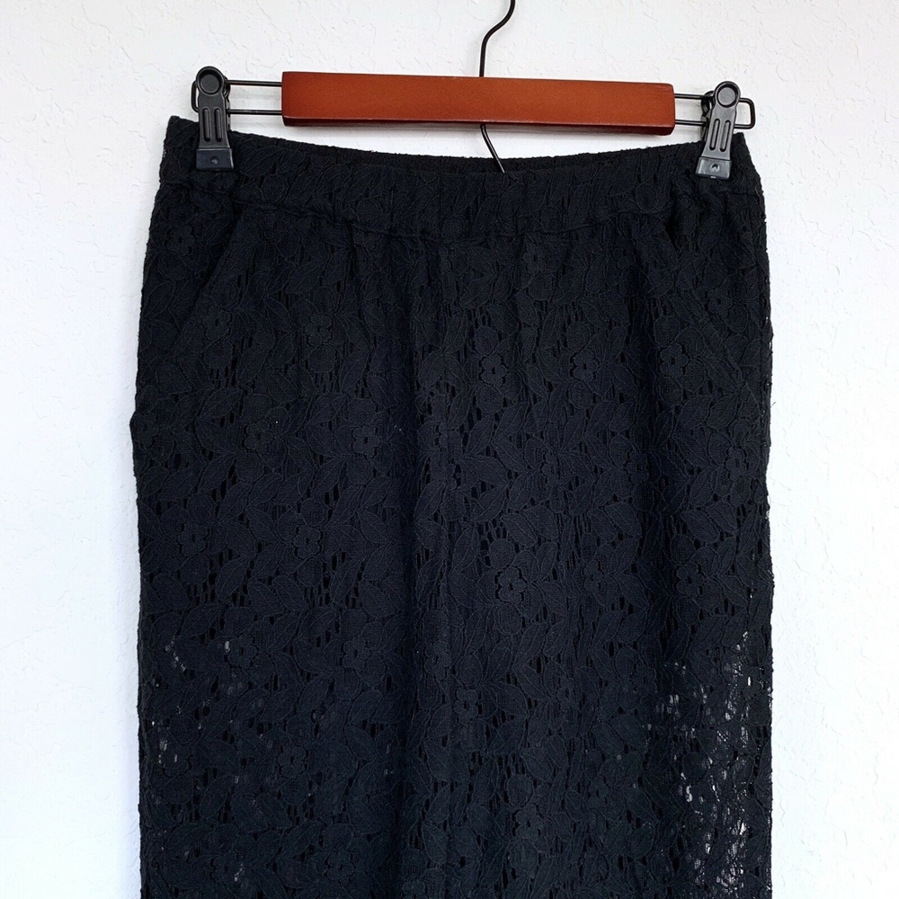 H&M Black Floral Shorts Underlay Skinny Lace Pants - Picture 2 of 7